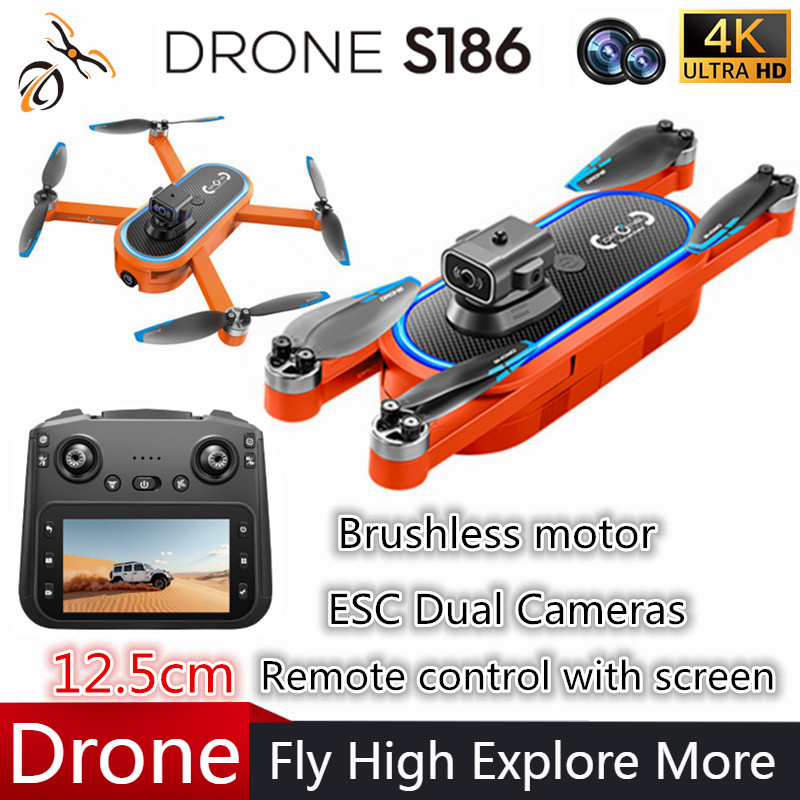 Drone Gimbal 2 Axis - 2025 S186 Drohne, professionell, 4K HD,
